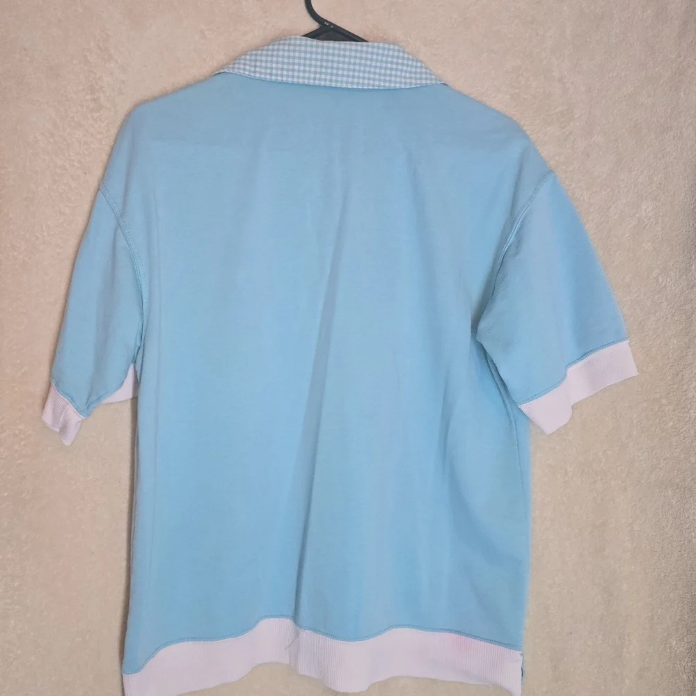 Vintage Catalina Woman's Blue Polo Blouse Shirt Size Large - Picture 5 of 11